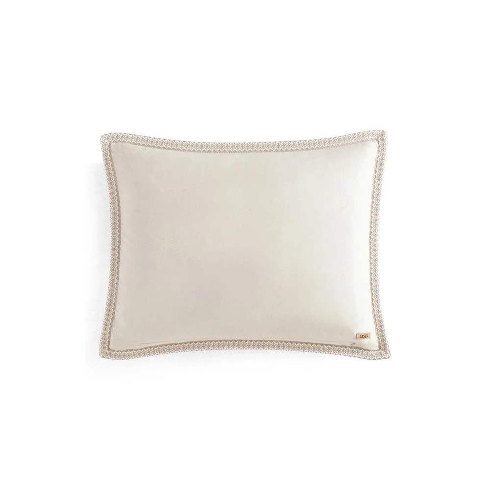 NEW Ugg Devon UGGBraid King Pillow Shams Set Of 2 Cream No Tags - Picture 2 of 5